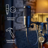 Audio AT2020 Cardioid Condenser Microphone 20-20000Hz Three Pin XLRM Male Microphone for Recording Anchor Karaoke MIC