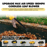 Cordless Leaf Brushless Electric Air Blower 6-Speed Up to 180MPH Vacuum Cleaner for 20V Battery (No Battery)