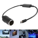 5V 12V Converter Cable Extender USB Type C Chargers To Cigarette Lighter Socket Truck Power Adapter Car Electronics Interior