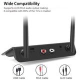 80M Bluetooth 5.0 Transmitter Receiver Aptx HD LL Low Latency Wireless Audio Adapter 3.5mm AUX RCA Jack for PC TV Headphones