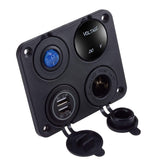 DIY Dual USB Charger 4.2A Voltmeter 12V Power Outlet ON-OFF Switch Four Function Panel for Car Boat Marine RV Truck Camper