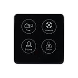 TD033 Black Four Key Square Capacitive Touch Caller Scratch Resistant Tempered Glass Panel