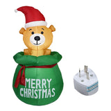 Christmas 1.5M Iatable LED Light Decorations Halloween Air Blown Bear With Gift Bag Outdoor Home Decor Supplies