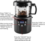 2 IN 1 Automatic Hot Air Coffee Bean Roasting Cooling Machine 80g Electric Coffee Roasters Coffee Bean Cooler With LED Display