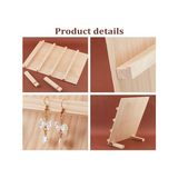 4-Tier Wooden Stand,with Slots Rustic Earring Display Card Holder for Showing Exhibition Jewelry Storage