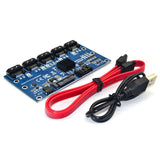 1 to 5 Expansion SATA3.0 Motherboard 6Gbps Multiplier JMB575 SATA Port Riser Card Adapter PC Accessories