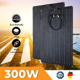 300W Portable Flexible ETFE Solar Panel Kit High Efficiency Monocrystale Cells, Waterproof, Foldable for 12V Battery Charging