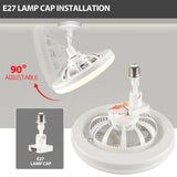 30W Aromatherapy with Light E27 Lamp Cap Wireless Remote Control Silent Ceig Fan for Bedroom Living Room Kitchen