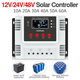 20A 30A 40A 50A 60A Solar Photovoltaic System Street Light LED Display USB Interface Intelligent Charging Controller