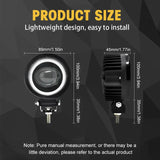 2PCS Motorcycle LED Headlight Projector Lens Dual Color ATV Scooter Driving Fog Light Auxiliary Square/Round Spotlight Lamp