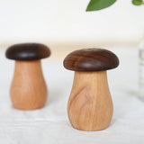 Solid Wood Toothpick Holder Toothpick Box Black Walnut Wood Mushroom Cute Shape