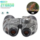10X50 Waterproof Telescope with Compass Binoculars for Hunting Coordinate Ranging Military Low Light Night Vision Autofocus