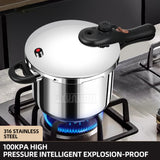 316 Stainless Steel Pressure Cooker - Suitable for Gas and Induction Cookers, Fast and Safe Cooking