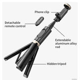 Selfie Stick Foldable Wireless Tripod with Bluetooth Shutter Monopod Live Photograph for iPhone 15 14 Samsung S24 S23