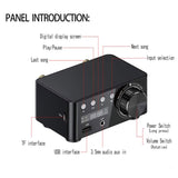 Bluetooth 5.0 Amplifier U-disk TF Card Playback Stereo Digital Sound Amp, Sier, Power Adapter, US Plug