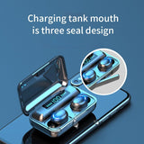 Wireless Earphones Bluetooth Tws Waterproof F9 Earphone Battery Display Charging Box Mini Sports Noise Reduction