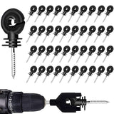 40Pcs Electric Screw,Electric Fence Ring Insulator Tape Screw Wood Post Insulators Screw-In,Screw
