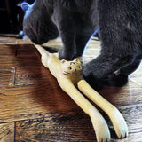 New Wooden Cat-Shaped Back DIY Scratching Stick Made Of Solid Wood
