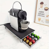 1pc Coffee Capsule Storage Drawer Storage Box Iron Art Coffee Machine Base Can Hold 40 Capsules, Coffee Bean Rack, Coffee Capsule Rack