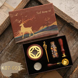 Set Vintage Kit Wedding Invitation Postcard Seag Wax Beads Seal Stamp Melting Gift Packing Box