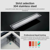 Premium 31.5-Inch Ear Shower Bathroom Drain with Hair Strainer and 2-in-1 Tile Insert Cover