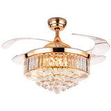 chandelier 42 inches Crystal Ceig Fan With Light ceig fan light led remote controller