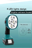 9inches 12W 1120LM Cordless LED Work Light Lamp Outdoor Camping Portable Flashlight for 14.4V-20V Li-ion Battery