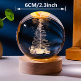 1pc Christmas Crystal Ball, Decoration Props Sparkling 3D Sculpture, Perfect Christmas Gift, Night Light And Table Decoration For Bedroom And Home Decoration