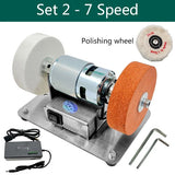 100W Double hine Artifact Table Grinder Motor Micro Coarse and Fine Polishing Electric Grinding Wheel Grindig Stone
