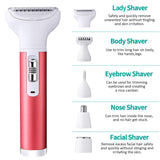 2022 Hot Selling New Five In One Multi Function Washing Electric Women Hair Removal Device