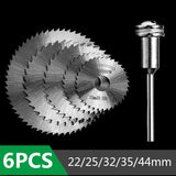 6PCS/Set HSS Mini Electric Grinder Accessories Plastic Woodworking Cutting Set Rotary Tool Circular Saw Blade