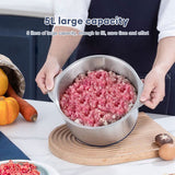 Electric Meat Grinder - 5L Food Crusher. Stainless Steel Multifunctional Vegetable Slicer Processor Chopper. Kitchen Appliance