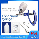 Automatic Veterinary Continuous Animal Injection Adjustable Vaccine Syringe for Livestock Bird Cattle Sheep Veterinarian