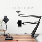Photography Adjustable Arm Phone Camera Arm Tripod Table Stand with Phone Holder for Led Ring Light Overhead DSLR Camera Webcam