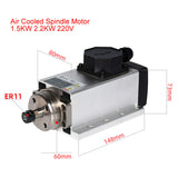 800W 1.5W 2.2KW 3.5KW 4.5KW 6KW CNC Spindle Motor 220V 380V Air Cooled Milg hine Z Axis Shaft ER20 ER25 ER32 Collet Chuck