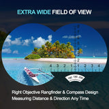 10X50 Marine Binoculars For Adults IP7 Waterproof with Rangefinder Compass,BAK4 Prism Navigation For Birdwatching Hunting