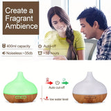 1pcs Air Humidifier Essential Oil Aromatherapy Diffuser With 7 Color LED Humidificador 16.91oz Crack Woodgrain USB Ultrasonic Aroma Diffuser For Classroom School Bedroom Home Office Travel Summer Essential