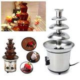 4-Tiers Electric Fountain - Fondue Pot Set for Chocolate, Candy, Ranch, Nacho Cheese