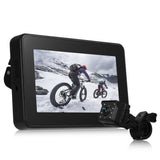 Bicycle Handlebar Mirror & Rear Camera - 4.3" Monitor, 1080P, 8-LED Night Vision, 150° Wide Angle, Rotatable Bracket