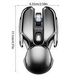 PX2 Metal 2.4G Rechargeable Wireless Mute 1600DPI Mouse 6 Buttons for PC Laptop Computer Gaming Office Home Waterproof Mouse