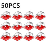 50PCS Adhesive Clips Clear Outdoor Management Wire Organizer Cord Holder for Under Desk Car Wall TV Cable