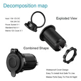 DIY 12-24V Waterproof Cigarette Lighter Charger Adapter Car Power Outlet Socket Receptacle 3PCS 60CM Cable