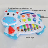Cartoon Cow Animal Farm Keyboard Piano Baby Music Note Learning Developmental Educational Kids Toy