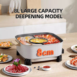 Multifunctional Electric Barbecue Grill Household Hot Pot Cooking hine 6L less Non-stick BBQ