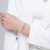 Women's Light Luxury Niche Love Center Diamond Silver Bracelet