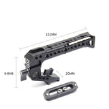 Camera Handle Cage Universal Camera Cage Chute Handle with 4 Cold Boot Mouth Handheld Hand Grip for Dslr Camera Monitors Light