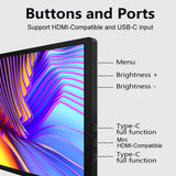 14 inches Expansion Screen - Portable Foldable FHD 1920*1080 IPS Dual-screen Monitor for 14 - 17.3" Laptop