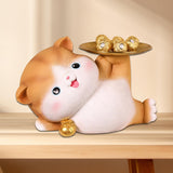 Cat Statue Keys Holder Resin Figurine Decorative Gifts For Cabinet Book Shelf Bathroom Office Home