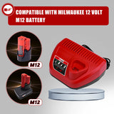 3.0A Lithium for Milwaukee M12 10.8V 12V Li-ion Battery Replacement Charger N12 48-59-2401 48-11-2402