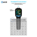 Digital Infrared Non-contact Pyrometer Laser Dual Switching Temperature Meter Industrial Thermometer